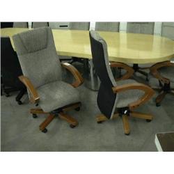 Beige/Black Conference Chair - Cherry Arms