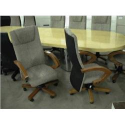 Beige/Black Conference Chair - Cherry Arms
