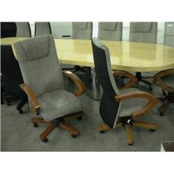 Beige/Black Conference Chair - Cherry Arms