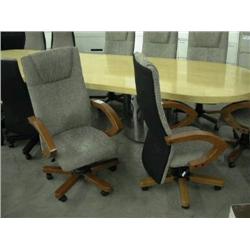 Beige/Black Conference Chair - Cherry Arms