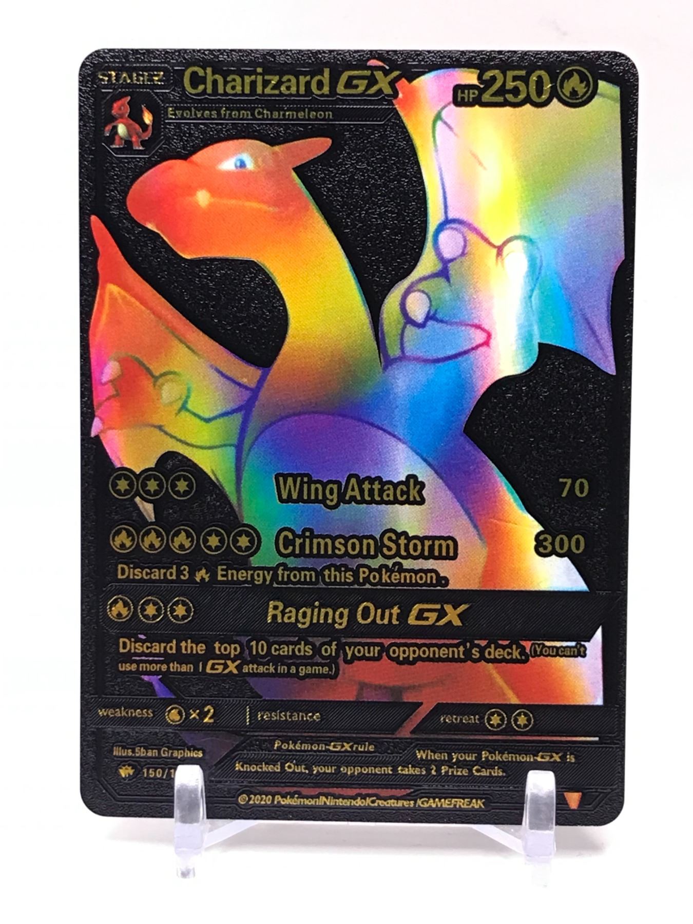 LIMITED EDITION 2020 Pokemon Charizard GX Rainbow Black Foil HP 250 150/147 LIMITED EDITION 2020 Pokemon Charizard GX Rainbow Black Foil HP 250 150/147