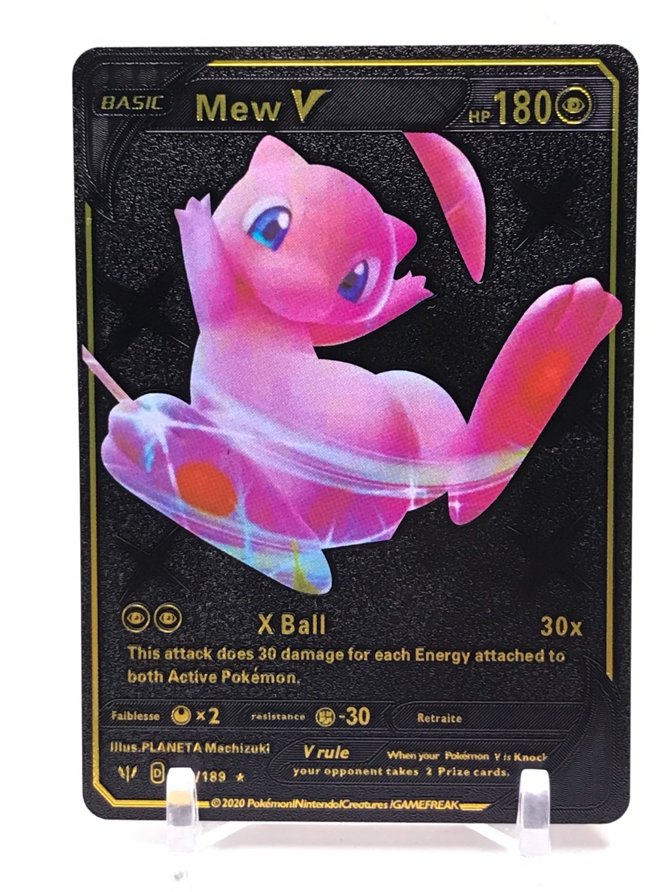LIMITED EDITION Pokemon Mew V Full Art 180HP Black Foil Fan Art Card 069/189 LIMITED EDITION Pokemon Mew V Full Art 180HP Black Foil Fan Art Card 069/189