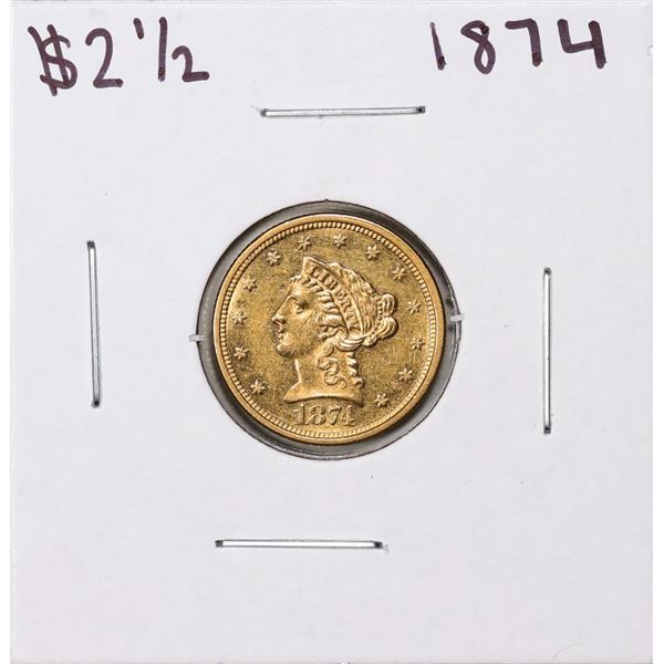 1874 $2 1/2 Liberty Head Quarter Eagle Gold Coin
