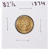 Image 1 : 1874 $2 1/2 Liberty Head Quarter Eagle Gold Coin