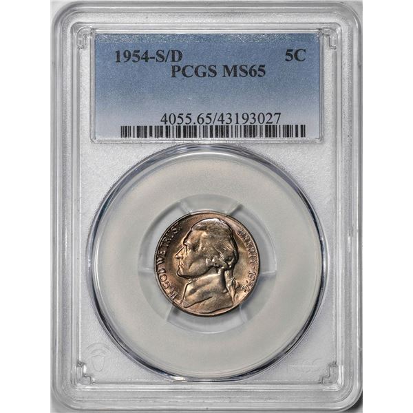 1954-S/D Jefferson Nickel Coin PCGS MS65
