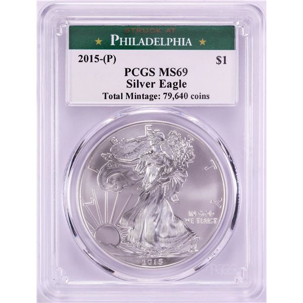2015-(P) $1 American Silver Eagle Coin PCGS MS69 Struck at Philadelphia
