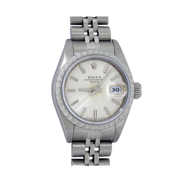 Rolex Ladies Stainless Steel Silver Index Datejust Wristwatch