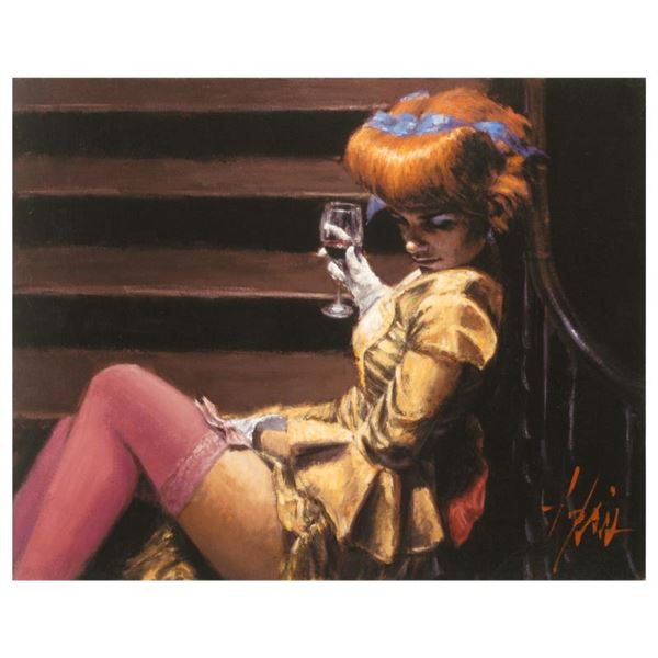 Fabian Perez "Cortigiana Su Le Scale" Limited Edition Giclee on Canvas