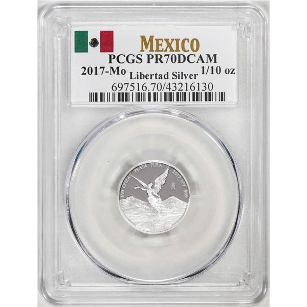 2017-Mo Mexico Proof 1/10 oz Silver Libertad Coin PCGS PR70DCAM