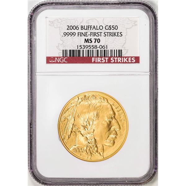2006 $50 American Buffalo Gold Coin NGC MS70 First Strike