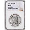 Image 1 : 1967 SMS Kennedy Half Dollar Coin NGC MS68