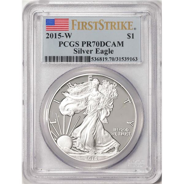 2015-W $1 Proof American Silver Eagle Coin PCGS PR70DCAM First Strike