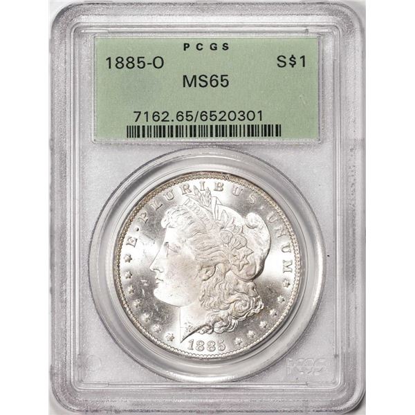 1885-O $1 Morgan Silver Dollar Coin PCGS MS65 Old Green Holder