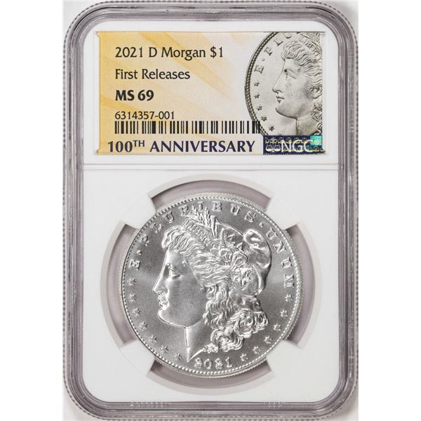 2021-D $1 Morgan Commemorative Silver Dollar Coin NGC MS69 First Releases
