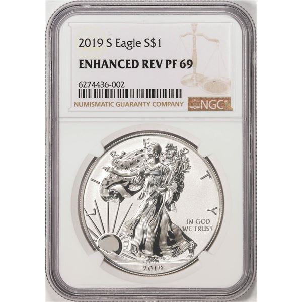 2019-S $1 Enhanced Reverse Proof American Silver Eagle Coin NGC Enhanced Rev PF69