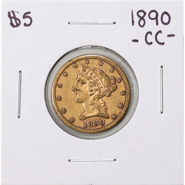 1890-CC $5 Liberty Head Half Eagle Gold Coin