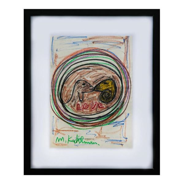 Menashe Kadishman Original Pastel on Paper