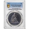 Image 1 : 1871 $1 Proof Seated Liberty Silver Dollar Coin PCGS Unc Details