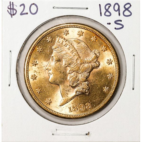 1898-S $20 Liberty Head Double Eagle Gold Coin