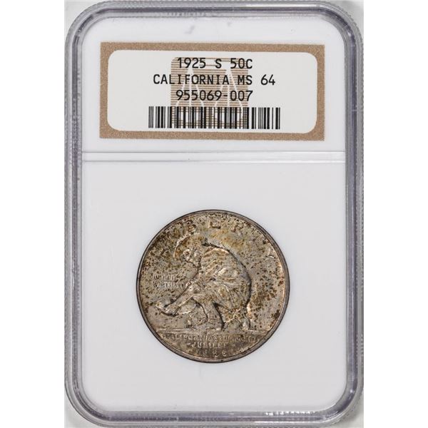 1925-S California Diamond Jubilee Commemorative Half Dollar Coin NGC MS64