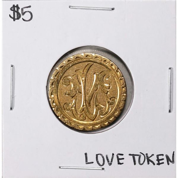 1891 $5 Liberty Head Half Eagle Love Token Coin Pin