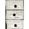 Image 1 : Lot of (3) 1790 Connecticut Comptrollers Office Colonial Currency Notes Cut Canceled