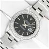 Image 2 : Rolex Ladies Stainless Steel Black Index Diamond Datejust Wristwatch