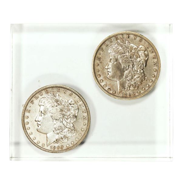 Lot of 1890 & 1890-O $1 Morgan Silver Dollar Coins Encased in Lucite