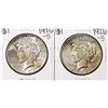 Image 1 : Lot of (2) 1926-S $1 Peace Silver Dollar Coins