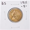 Image 1 : 1911-S $5 Indian Head Half Eagle Gold Coin