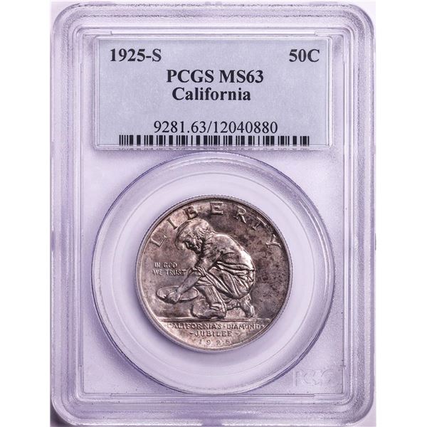 1925-S California Commemorative Half Dollar Silver Coin PCGS MS63