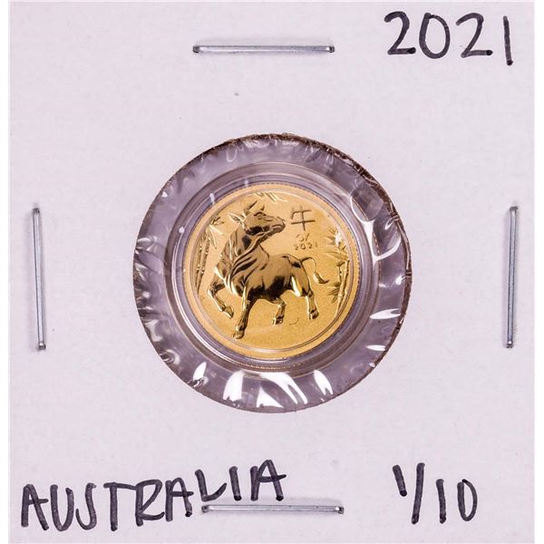 2021 Australia $15 Lunar Year of the Ox 1/10 Oz Gold Coin