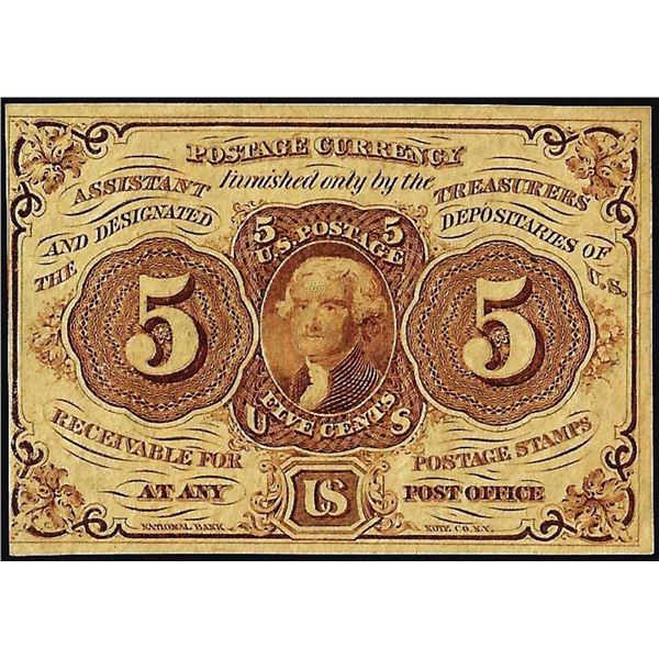 July 17, 1862 First Issue Five Cents Fractional Currency Note