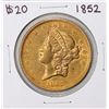 Image 1 : 1852 Type 1 $20 Liberty Head Double Eagle Gold Coin