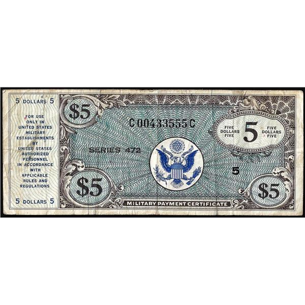 Series 472 $5 Military Payment Certificate Note