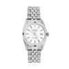 Image 2 : Rolex Mens Stainless Steel Silver Index Emerald and Diamond Datejust Wristwatch