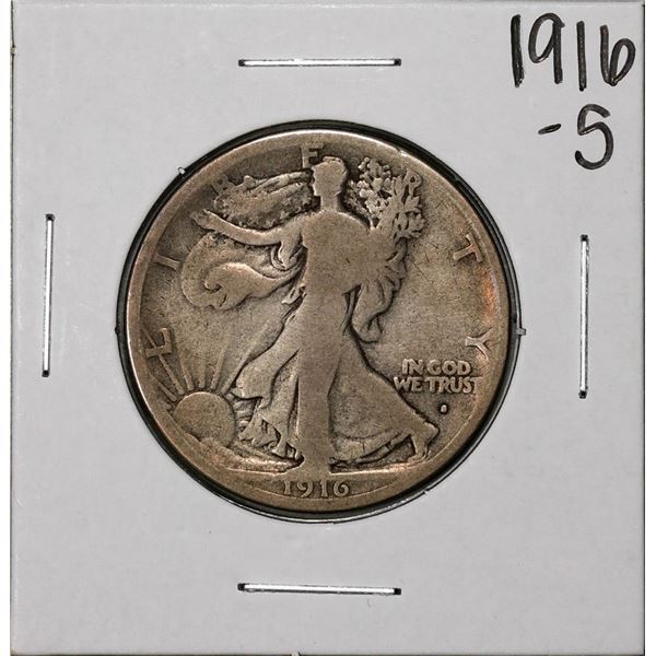 1916-S Walking Liberty Half Dollar