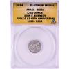 2014 Proof 1/10 oz Platinum JFK Apollo 11 Anniversary Medal ANACS MS68