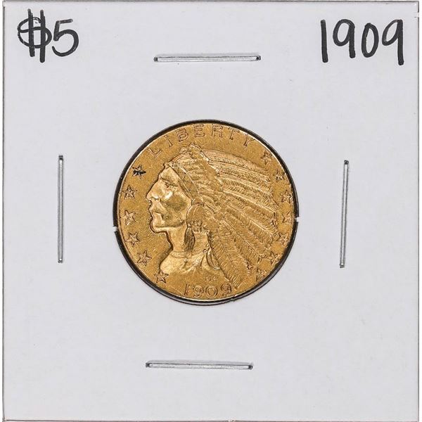 1909 $5 Indian Head Half Eagle Gold Coin