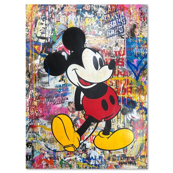 Mr. Brainwash "Mickey" Original Mixed Media on Paper