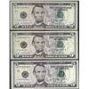 Image 1 : Lot of (3) 2006 $5 Federal Reserve Notes Fancy Serial Numbers