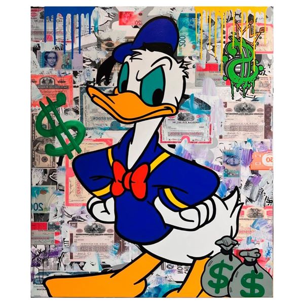 Jozza "Donald Duck" Original Mixed Media on Canvas