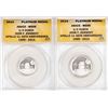 Set of 2014 Proof 1/4 oz & 1/2 oz Platinum JFK Apollo 11 Anniversary Medal ANACS MS68
