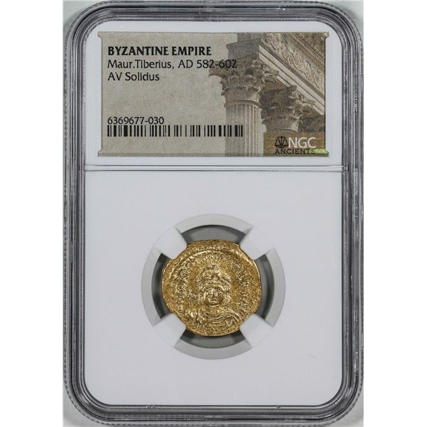 Ancient Byzantine Empire 582-602 AD Maur. Tiberius AV Solidus Coin NGC Certified