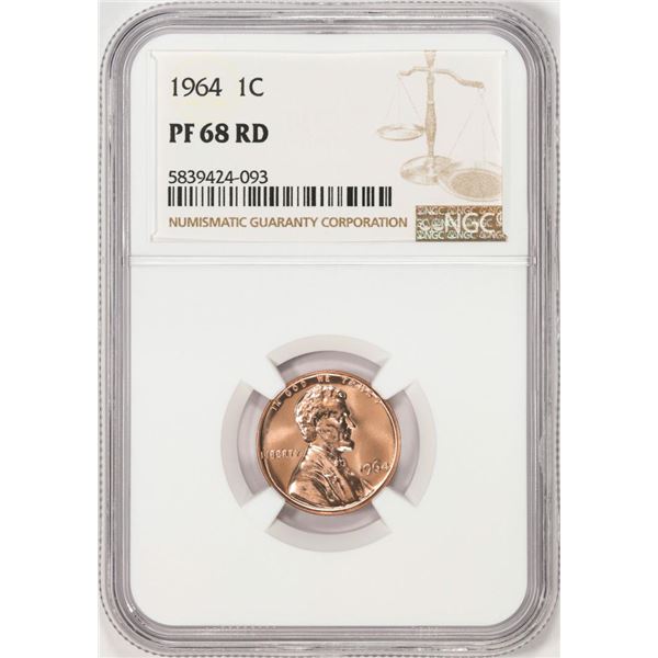 1964 Proof Lincoln Memorial Cent Coin NGC PF68RD