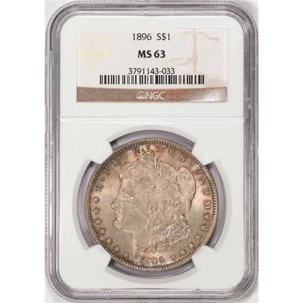 1896 $1 Morgan Silver Dollar Coin NGC MS63
