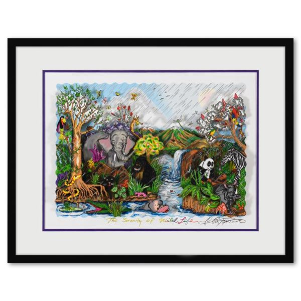 Charles Fazzino  Serenity of the Wildlife (Purple)  Limited Edition Silkscreen