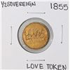 Image 1 : 1855 Gold Half Sovereign Love Token Coin