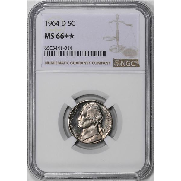 1964-D Jefferson Nickel Coin NGC MS66+* Star