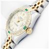 Image 2 : Rolex Ladies Two Tone Silver Index Emerald and Diamond Datejust Wristwatch